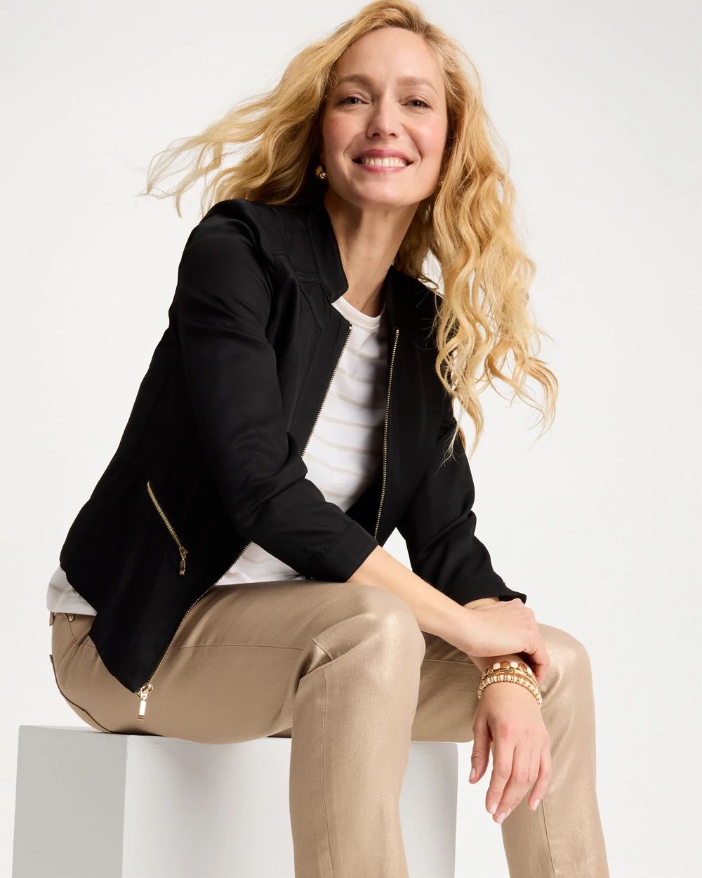 Textured Shine Jacket | Chico's